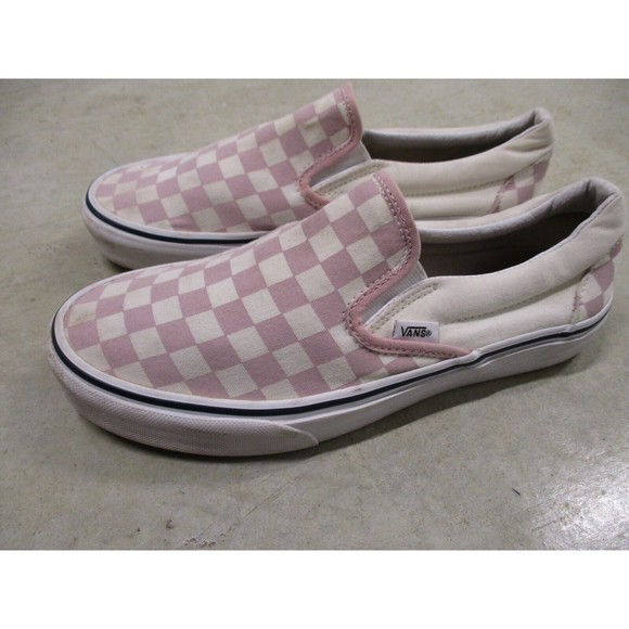 Vans Shoes Womens 8 Pink Mauve Checkered Board Skate Classic Sneakers Casual - Picture 1 of 9
